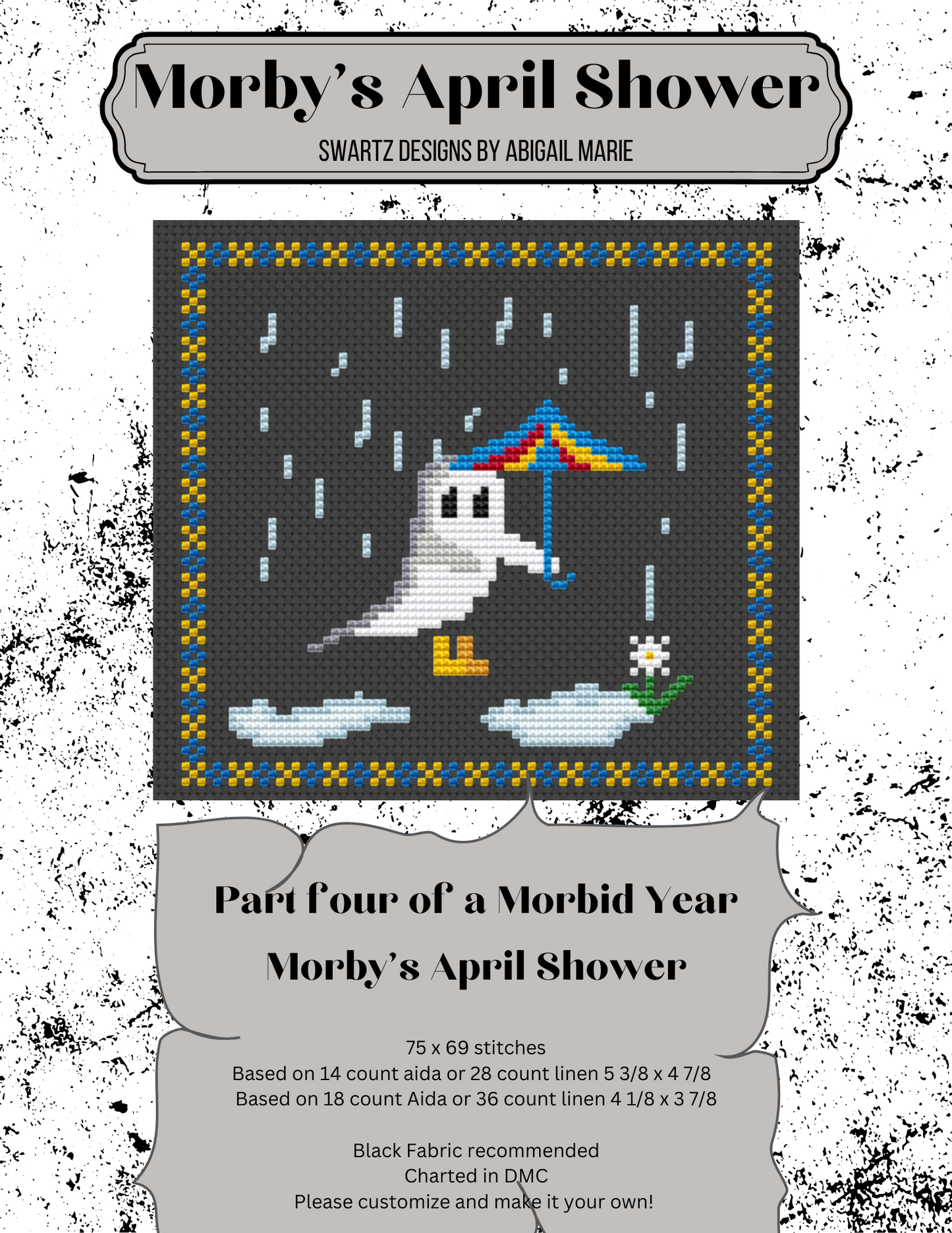 Morby's April Shower | Part Three of A Morbid Year PDF  Cross Stitch Pattern