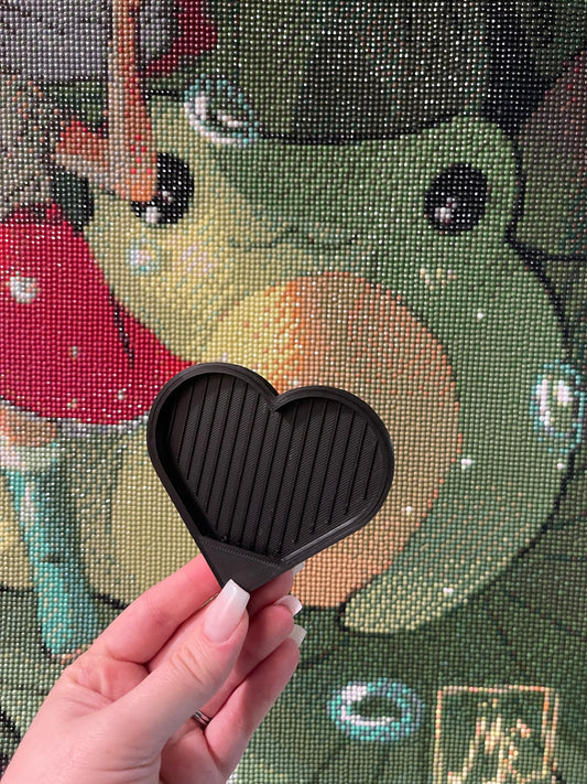 Black Heart Shaped Diamond Painting Tray | 3D Printed Trays