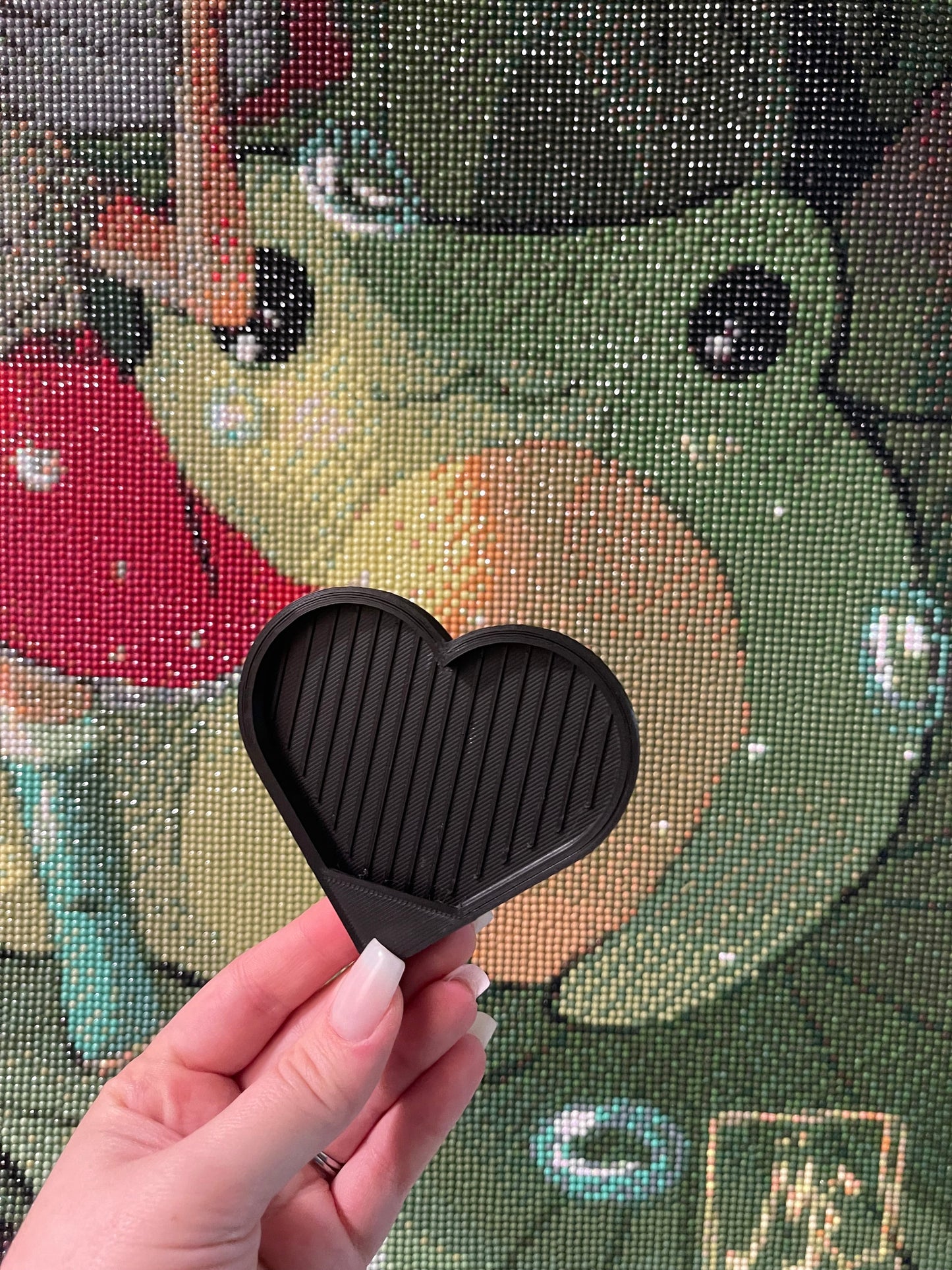 ** SCRATCH AND DENT IMPERFECT TRAYS ** 2 for $6 Black Heart Shaped Diamond Painting Tray Pastel Rainbow | 3D Printed Trays