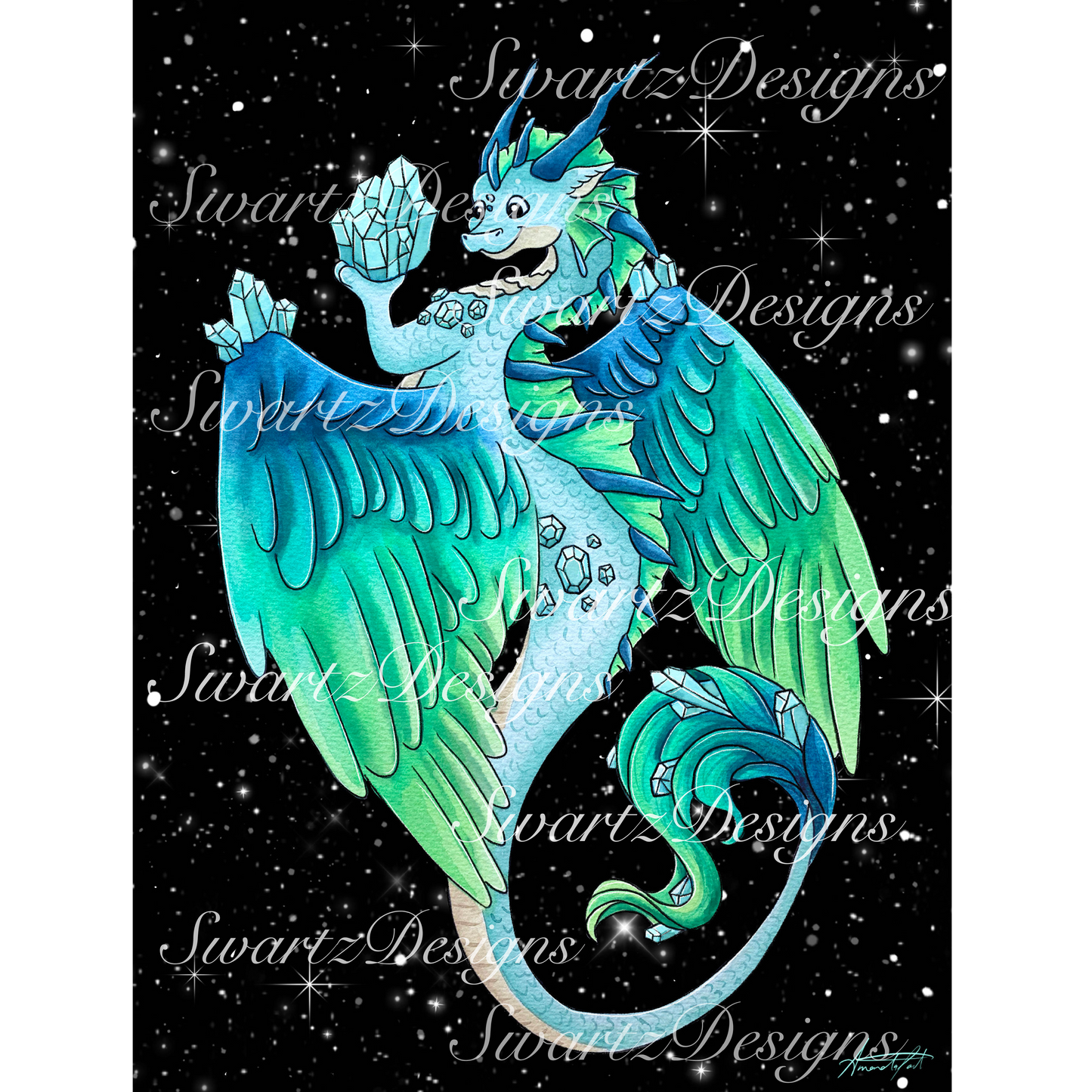 Aquamarine Dragon by Parenteillustration