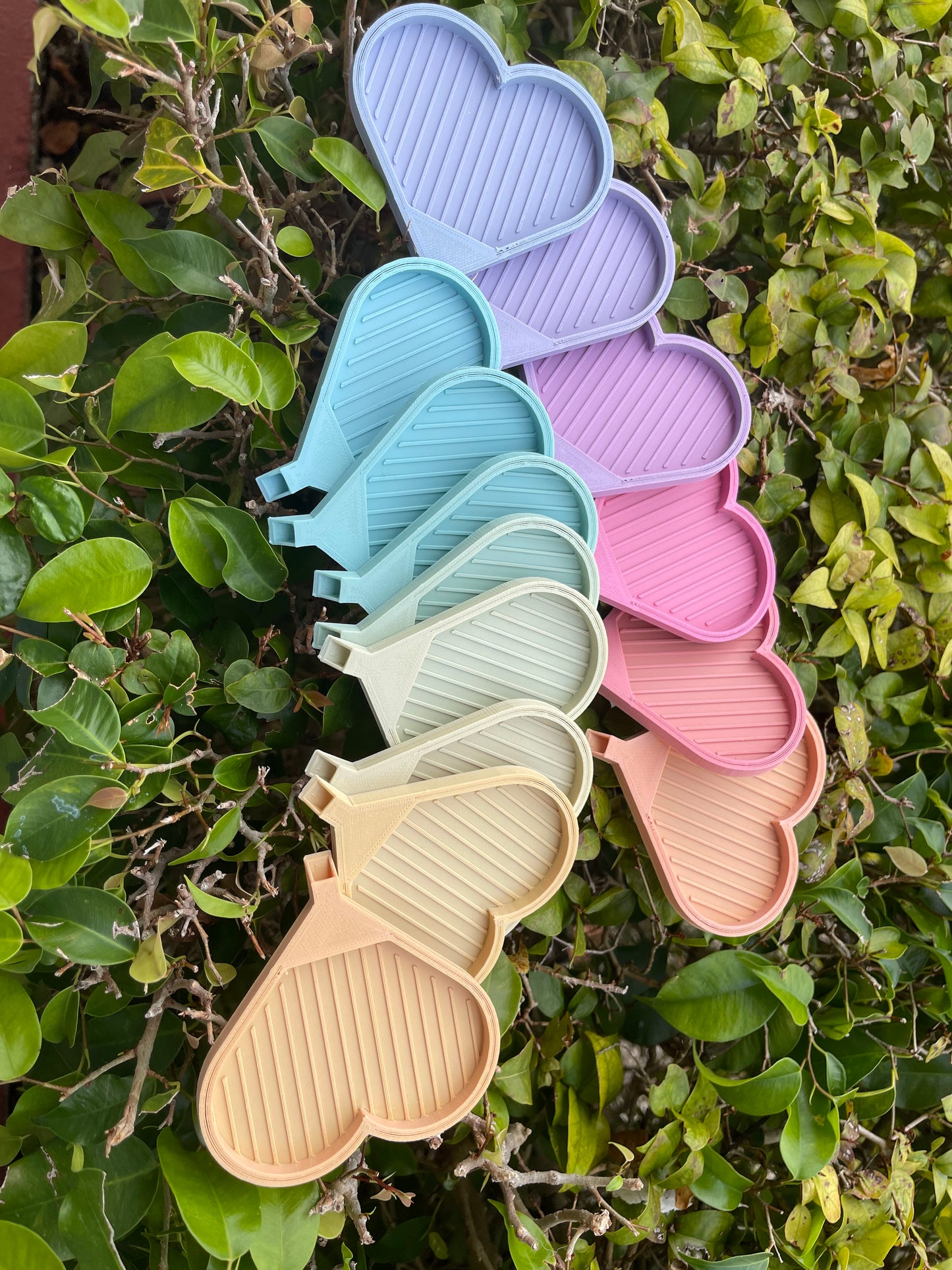 Heart Shaped Diamond Painting Tray Pastel Rainbow | 3D Printed Trays