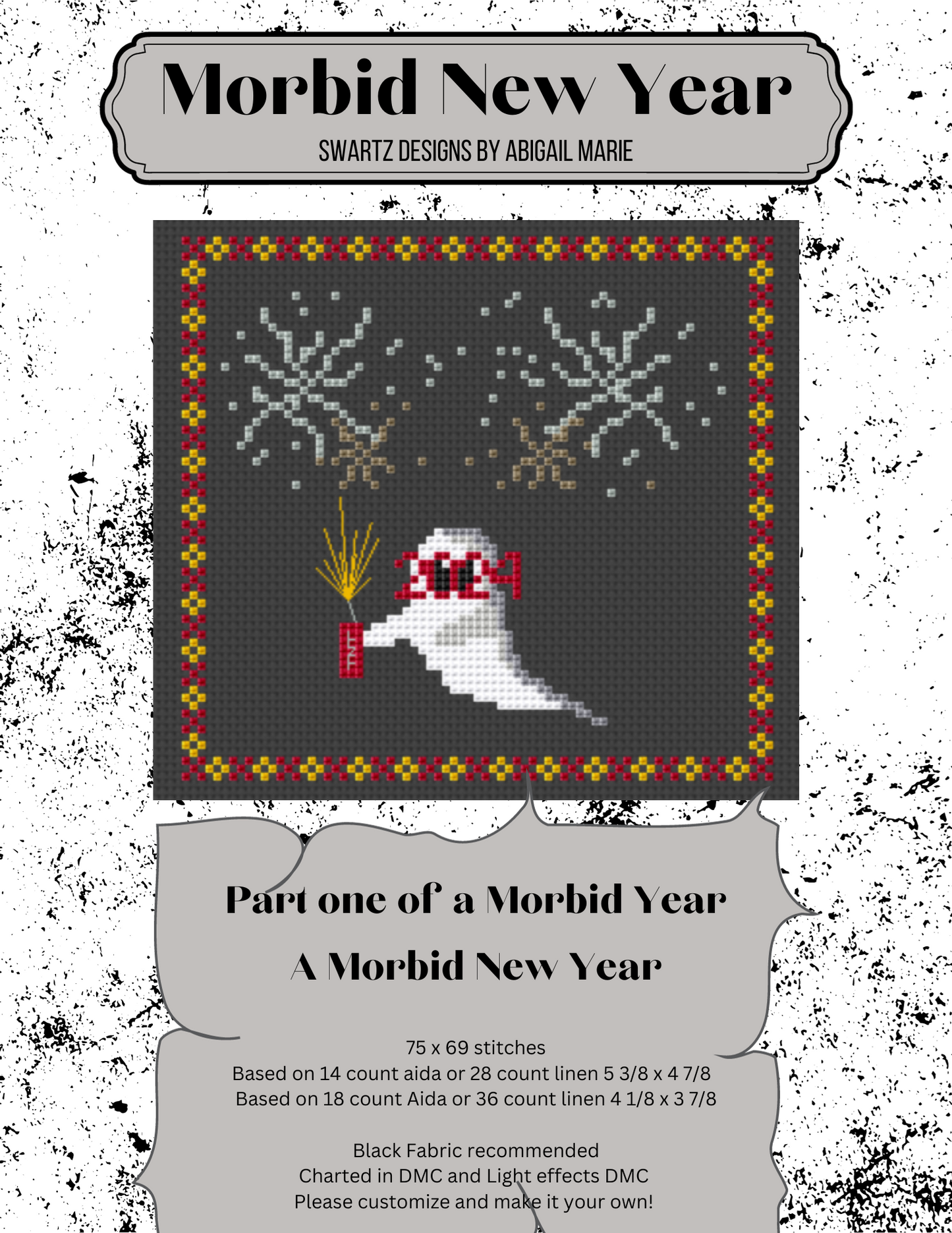 A Morbid New Year | Part One of A Morbid Year PDF  Cross Stitch Pattern