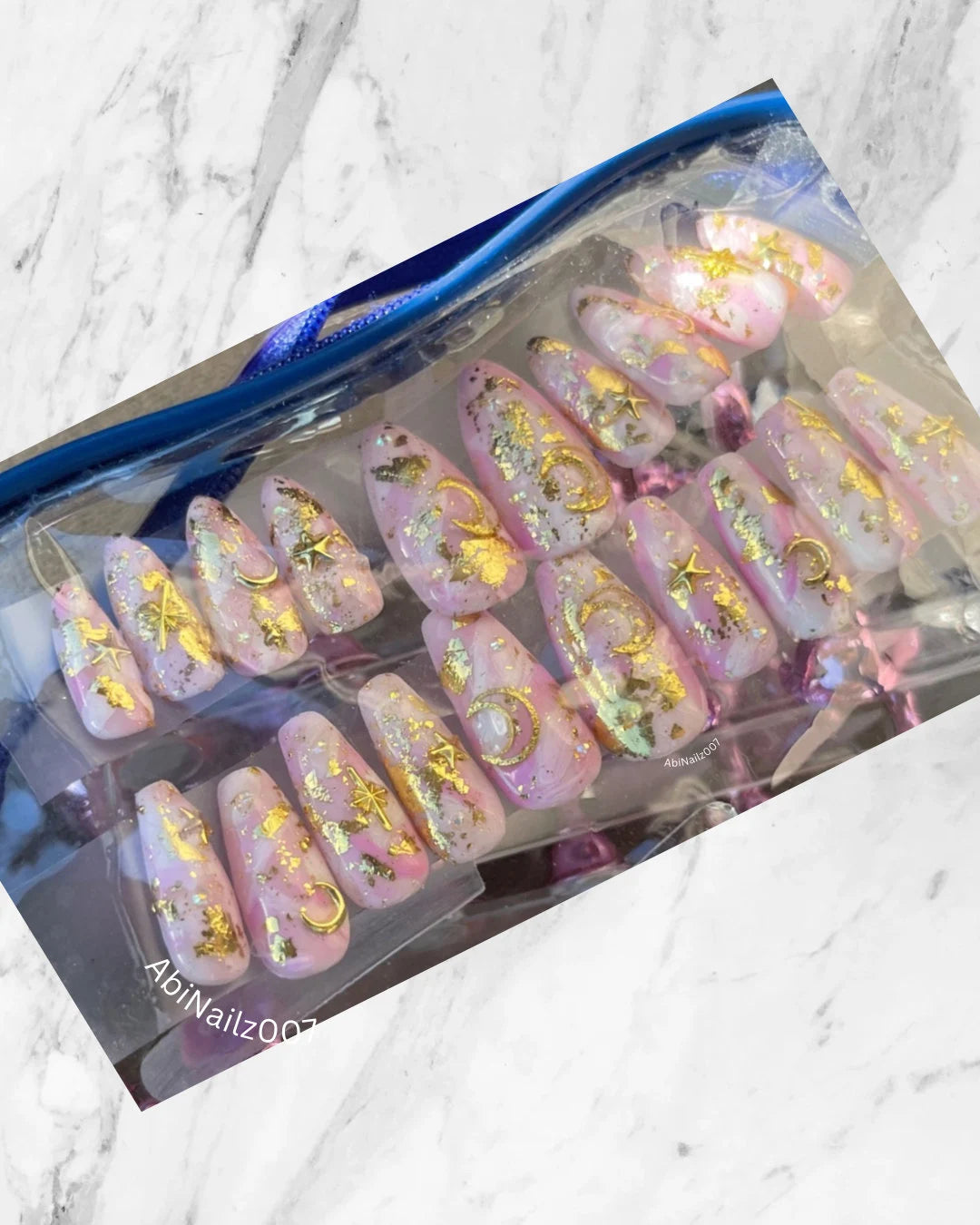 Pink Milky Way | Luxury Press On Nails | Handmade Custom Order