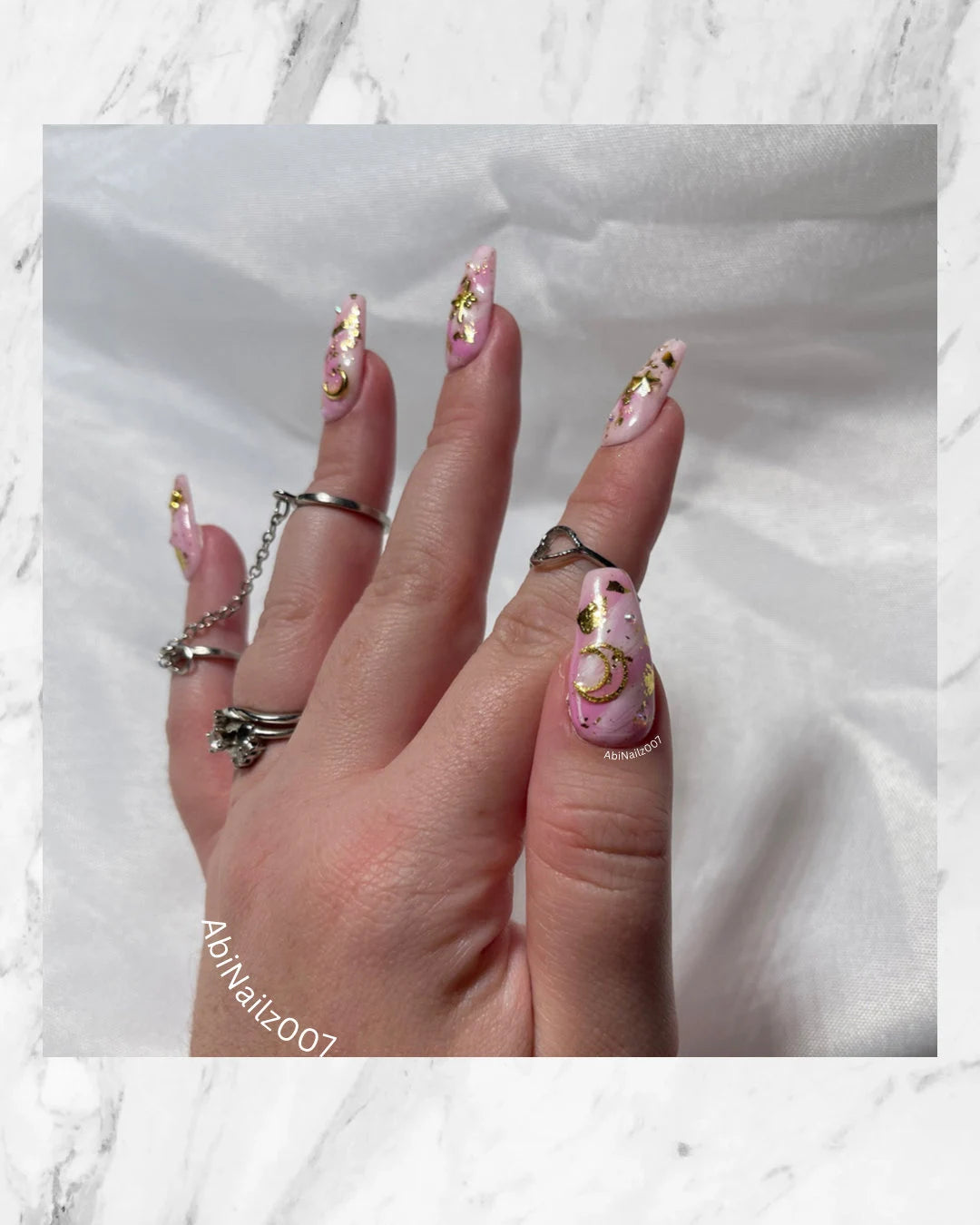 Pink Milky Way | Luxury Press On Nails | Handmade Custom Order