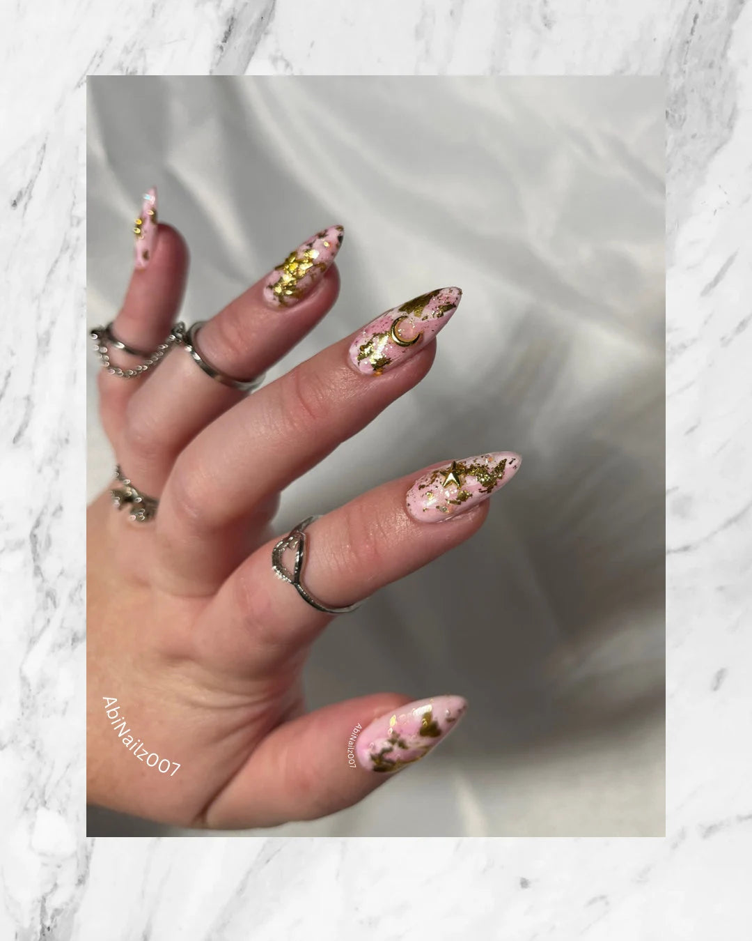 Pink Milky Way | Luxury Press On Nails | Handmade Custom Order