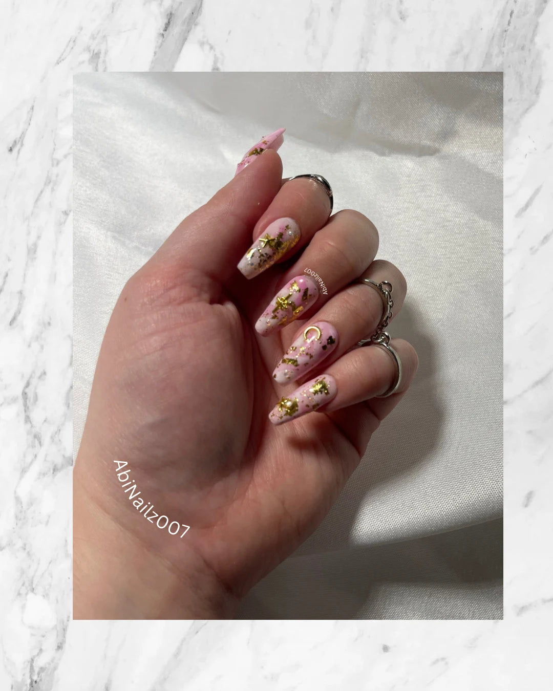 Pink Milky Way | Luxury Press On Nails | Handmade Custom Order