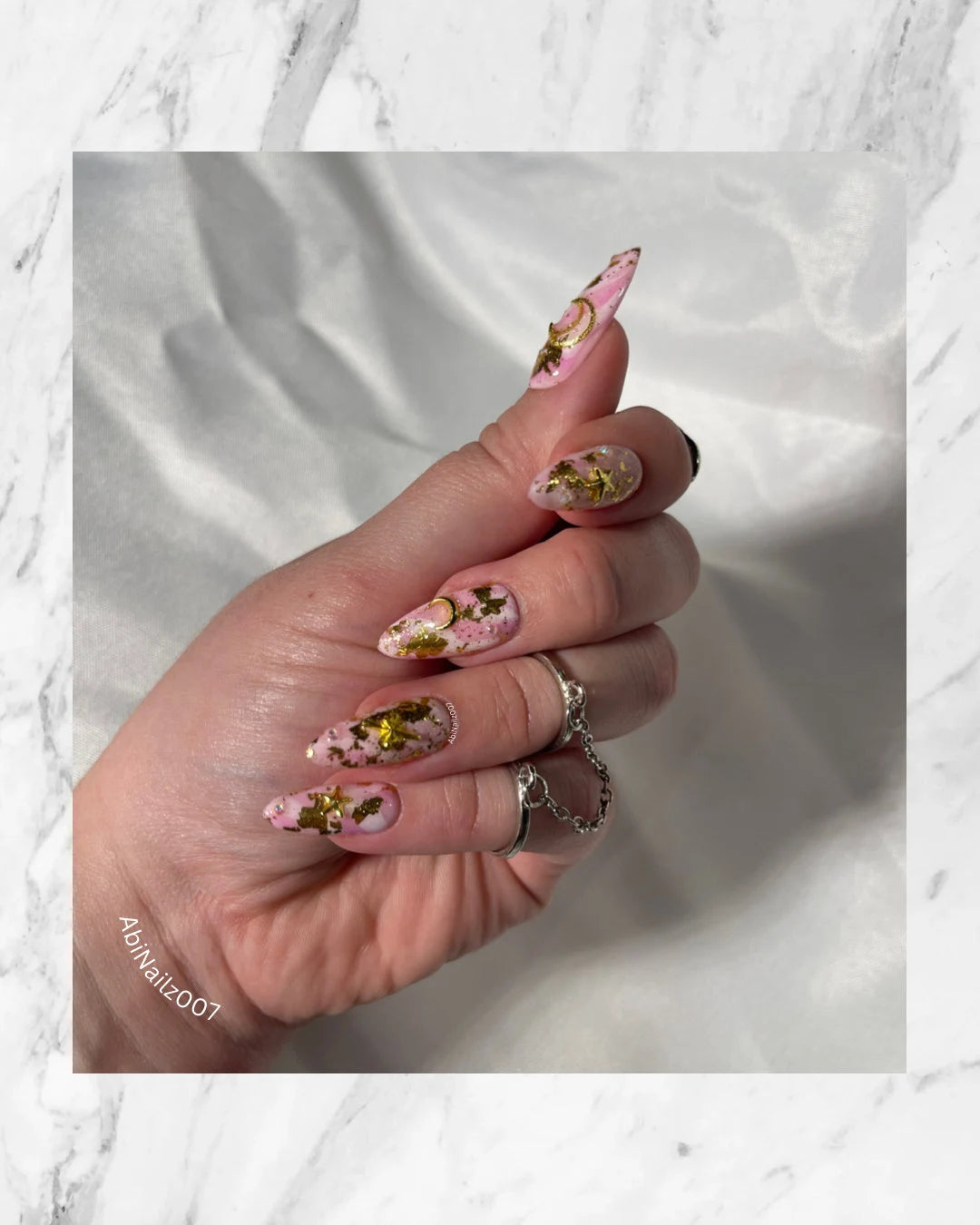 Pink Milky Way | Luxury Press On Nails | Handmade Custom Order