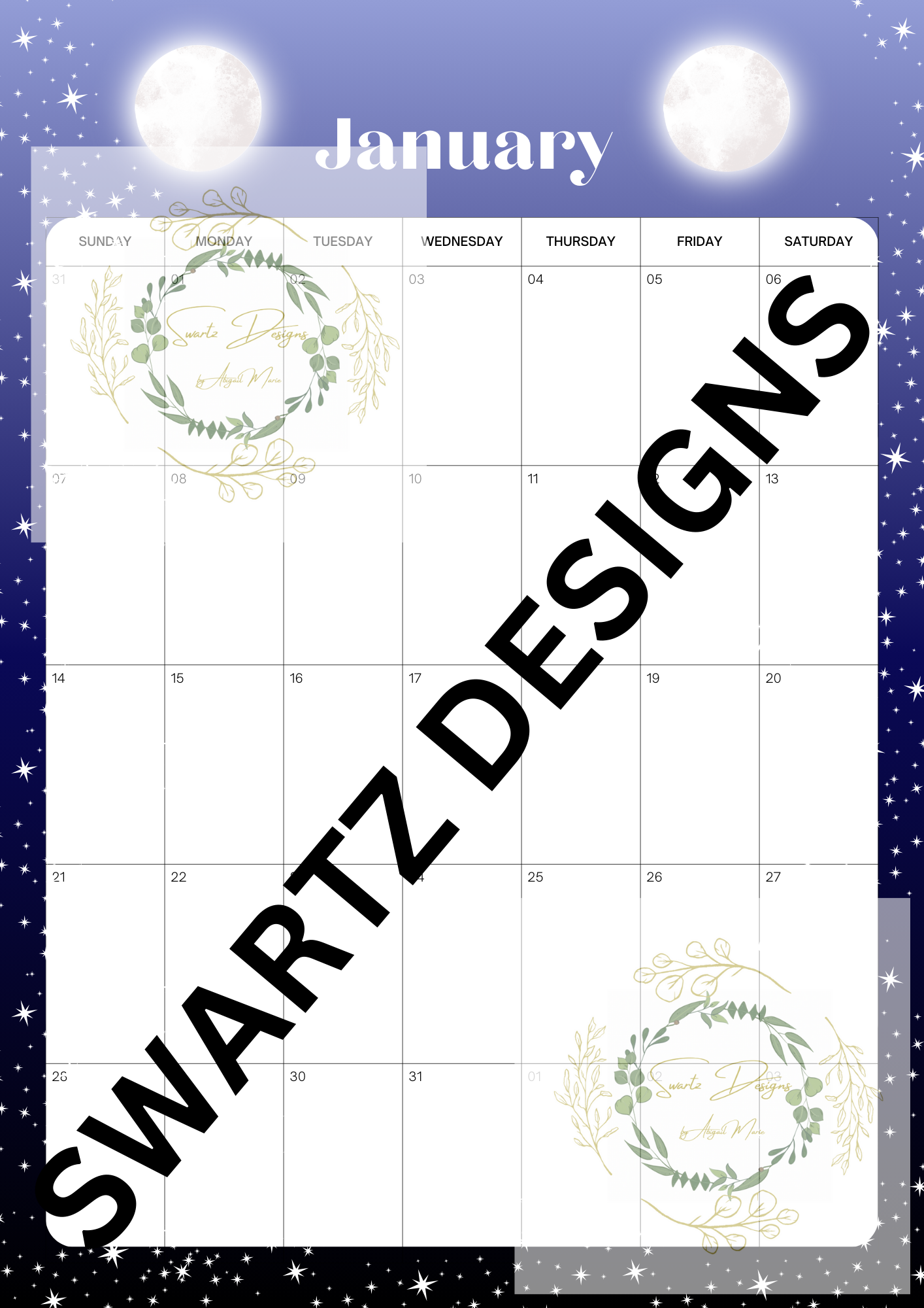 January Planner PDF download